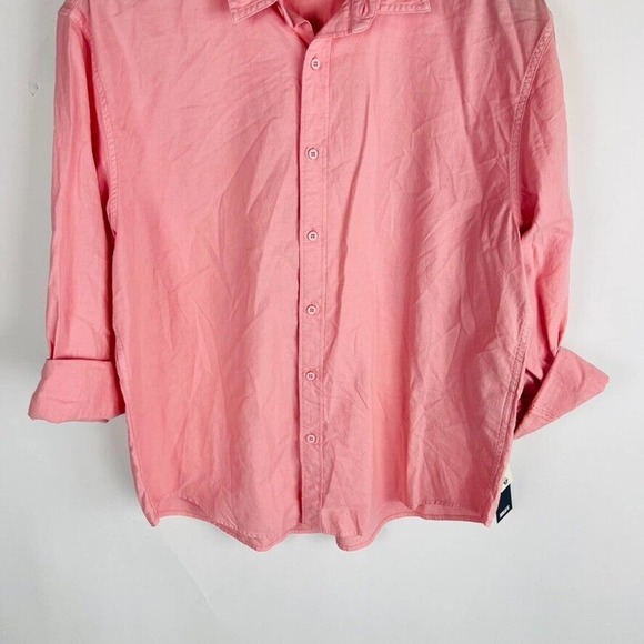 New Dockers Mens Sz XL Cotton Button Up Shirt Long Sleeve Pink NWT - Picture 5 of 9